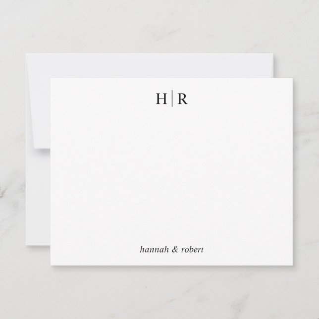 Personalised Minimalist Classic Two Monogram Card (Front)