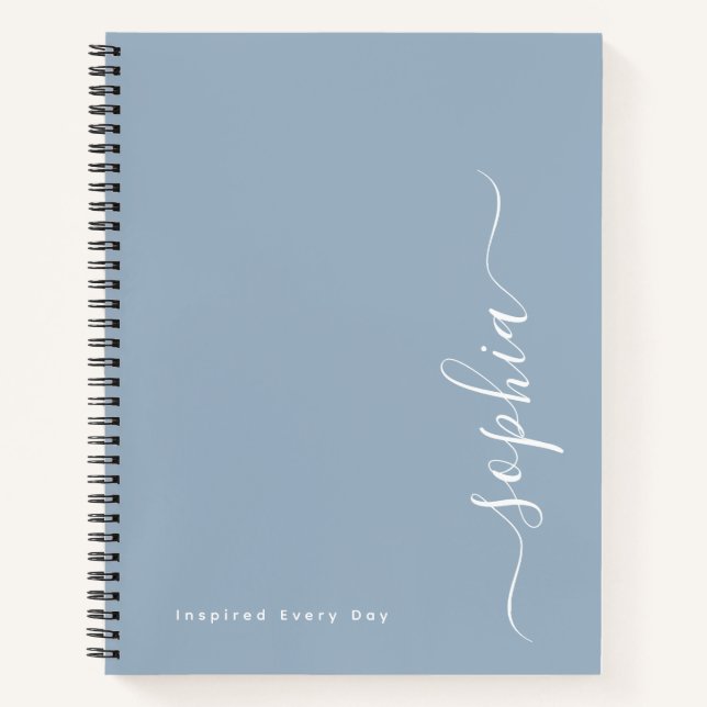 Personalised Minimalist Custom Name Spiral  Notebook (Front)