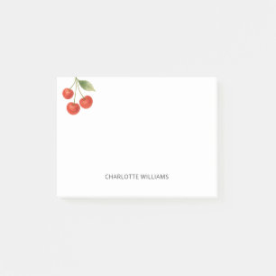 Personalised Minimalist Cute Cherry Fruit  Post-it Notes