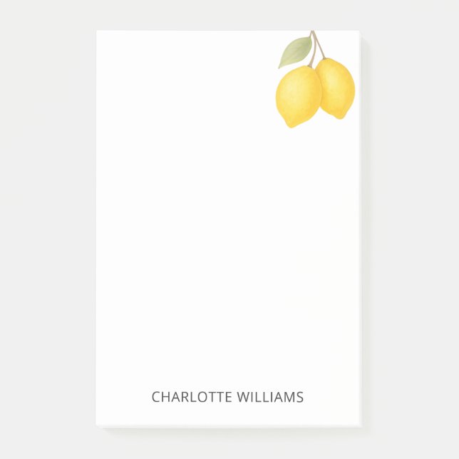 Personalised Minimalist Cute Lemon Teacher Post-it Notes (Front)