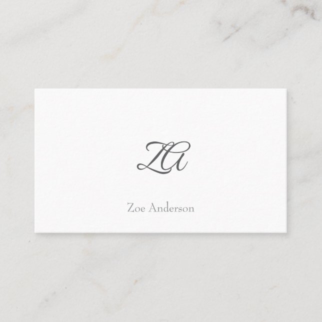 Personalised Minimalist Design White Background Business Card (Front)