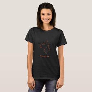 Personalised Minimalist Doberman Line Art T-Shirt
