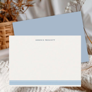 Personalised Minimalist Dusty Blue Stripe Card