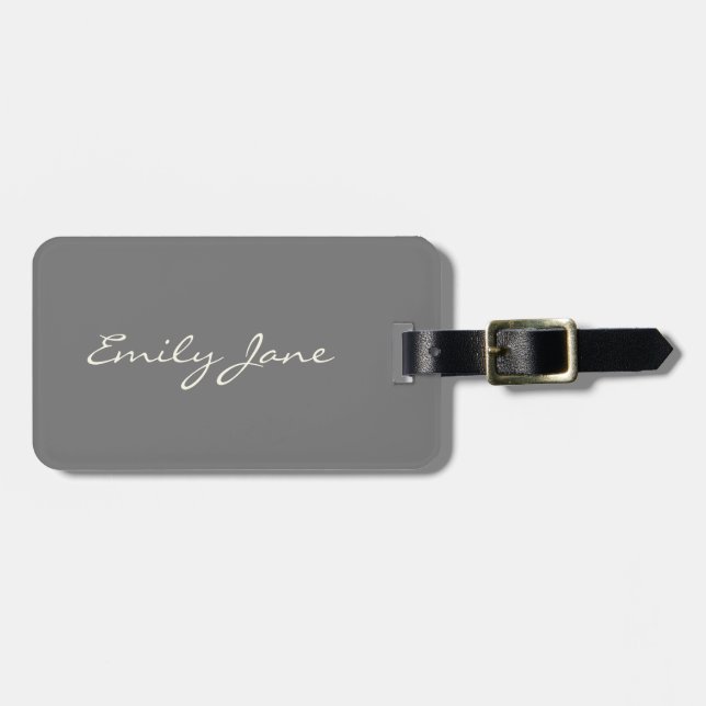 Personalised Minimalist Elegant Script Destination Luggage Tag (Front Horizontal)