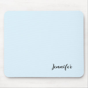 Personalised Minimalist Girly Pastel Blue Mouse Pad