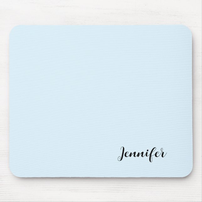 Personalised Minimalist Girly Pastel Blue Mouse Pad (Front)