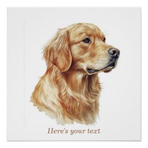 Personalised Minimalist Golden Retriever Nursery Poster