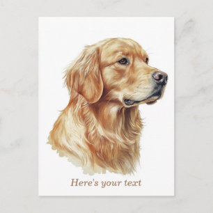 Personalised Minimalist Golden Retriever Postcard