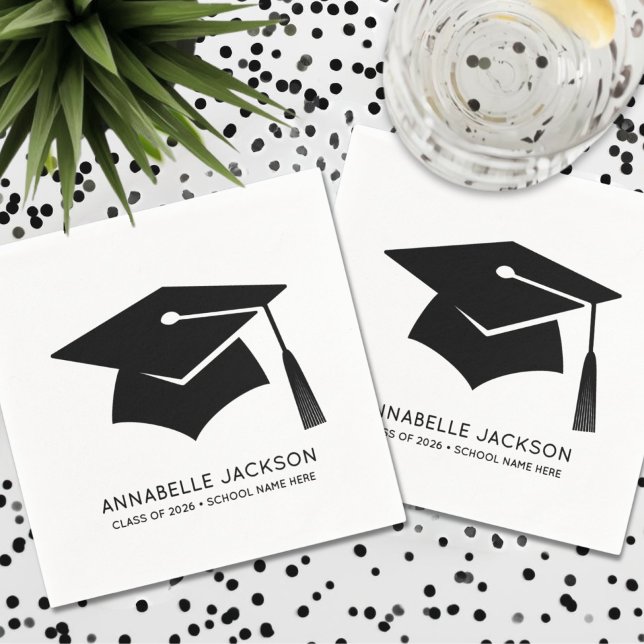 Personalised Minimalist Graduation Napkin (Personalized Minimalist Graduation Napkins)