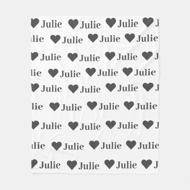 Personalised Minimalist Heart Blanket (Front)