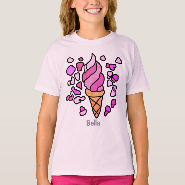 Personalised minimalist ice cream design  T-Shirt (Front)