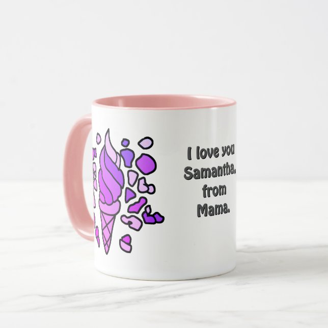Personalised minimalist ice cream mug (Front Left)