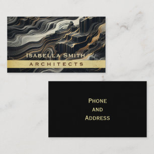 Personalised Minimalist Modern Black Gold Marble Business Card