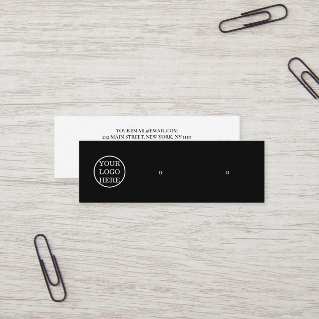 Personalised Minimalist Modern Earring Display  Mini Business Card (Front/Back In Situ)