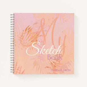 Personalised Minimalist Modern Gift Sketchbook Notebook