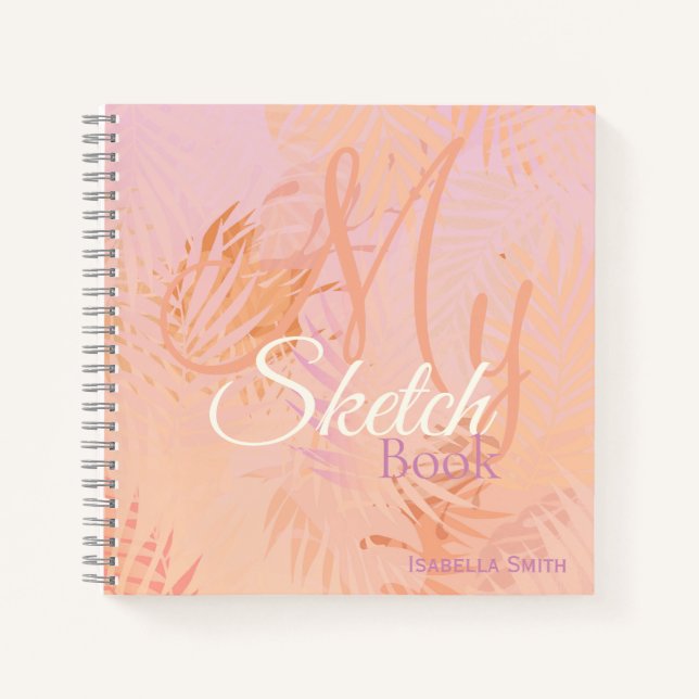 Personalised Minimalist Modern Gift Sketchbook Notebook (Front)