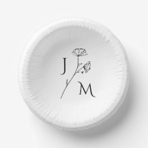 Personalised Minimalist Monogram Paper Plate