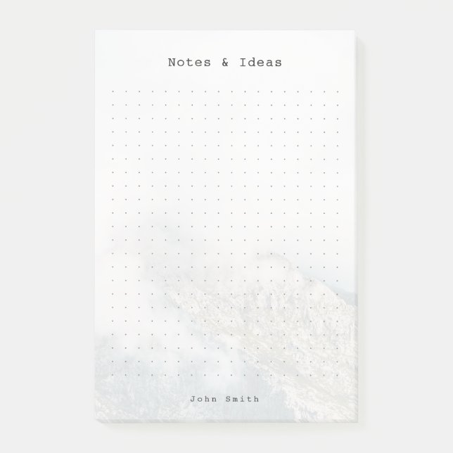 Personalised Minimalist Mountain Dot Grid Post-it Notes (Front)