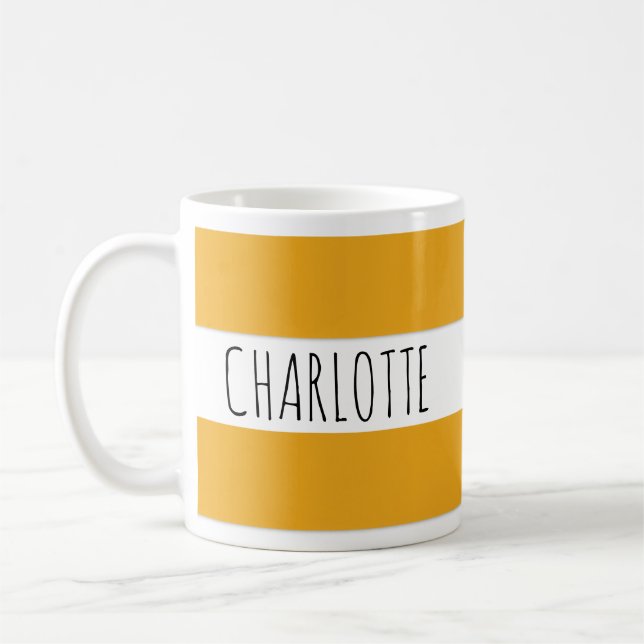 Personalised Minimalist Name Simple Monogram Style Coffee Mug (Left)