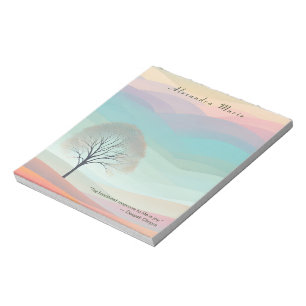 Personalised Minimalist Pastel Landscape Notepad