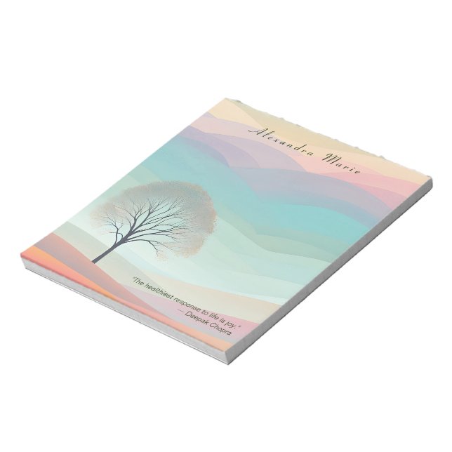 Personalised Minimalist Pastel Landscape Notepad (Rotated)