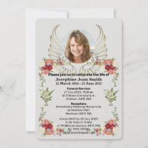 Personalised Minimalist Photo Funeral Invitation