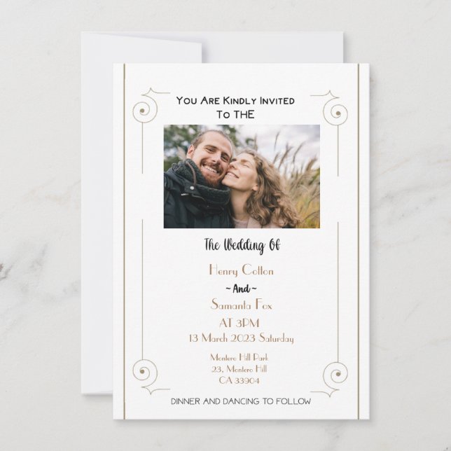 Personalised Minimalist Photo Invitation (Front)