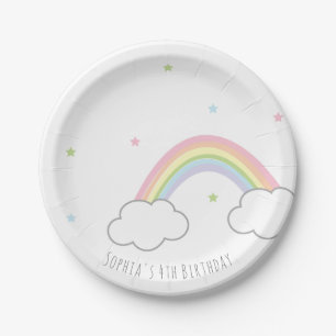 Personalised Minimalist Rainbow Birthday Paper Plate