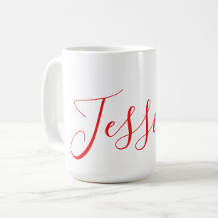 Personalised Minimalist Red Elegant Typography Coffee Mug
