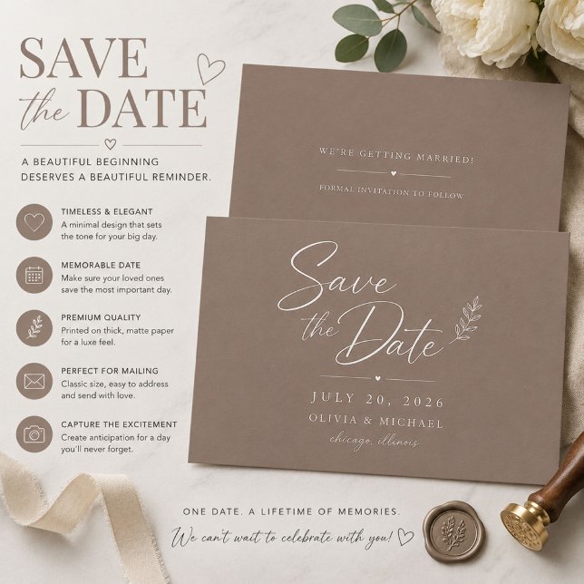 Personalised Minimalist Save the Date Card (Creator Uploaded)