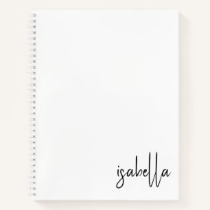 Personalised Minimalist Script Name Spiral  Notebook