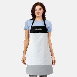 Personalised Minimalist Shades of Grey/Black Apron