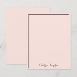 Personalised Minimalist Signature Girly Blush Pink Card