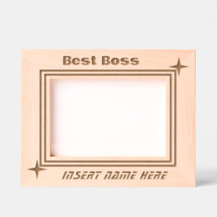 Personalised Minimalist Star Boss  Etched Frames
