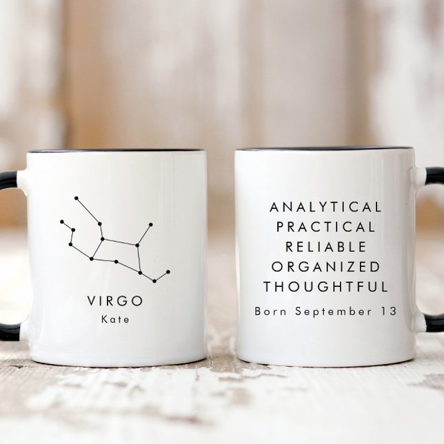 Personalised Minimalist Virgo Zodiac Sign Mug (Creator Uploaded)