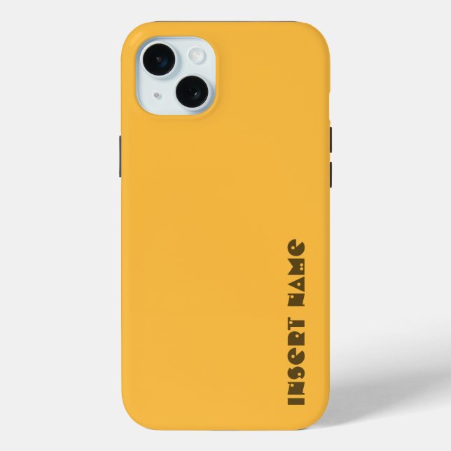 Personalised, Minimalist Warm Yellow Solid Colour Case-Mate iPhone Case (Back)
