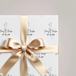 Personalised Minimalist Wedding Wrapping Paper