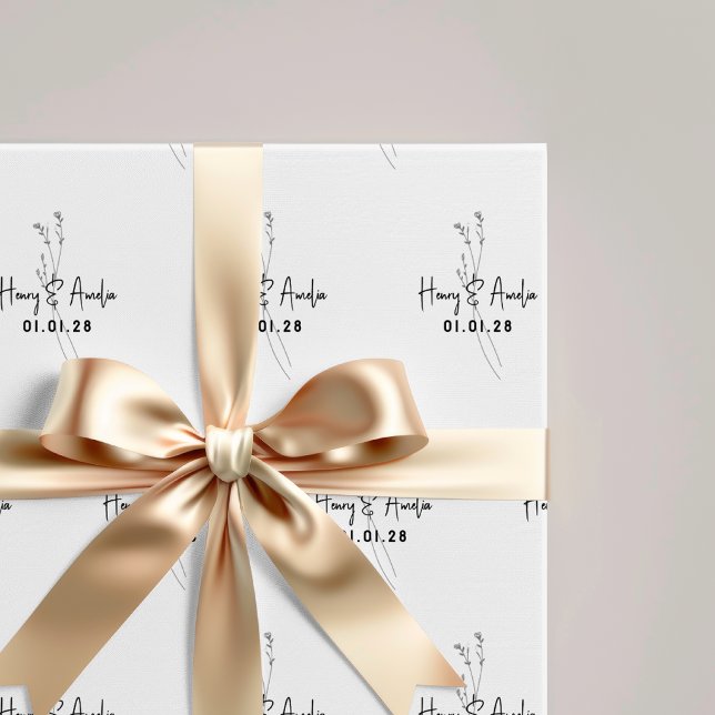 Personalised Minimalist Wedding Wrapping Paper (Wedding wrapping paper, Bridal shower wrapping paper, Anniversary Engagement wrapping paper gift)