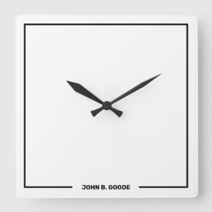 Personalised Minimalist White Square Wall Clock