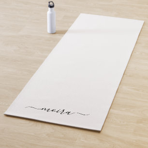 Personalised Minimalist White Yoga Mat