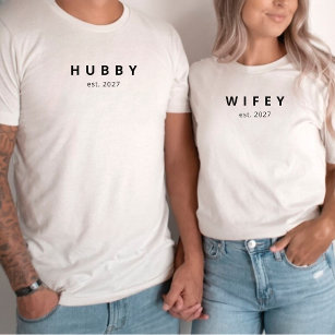 Personalised Minimalist Wifey Year Established    T-Shirt