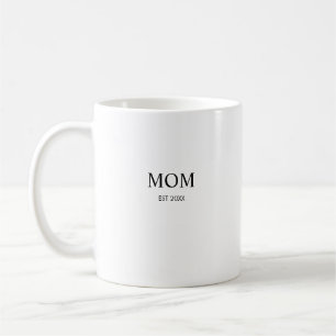 Personalised Minimalist Year Established Mum Coffee Mug