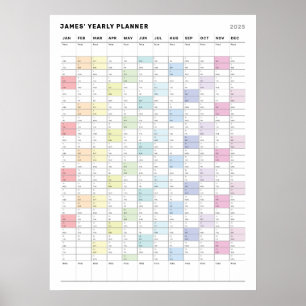 Personalised Minimalist Yearly Planner Poster