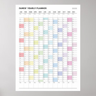 Personalised Minimalist Yearly Planner Poster