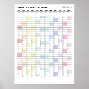 Personalised Minimalist Yearly Planner Poster