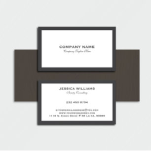 Personalised Minimalistic Grey and White Business Card