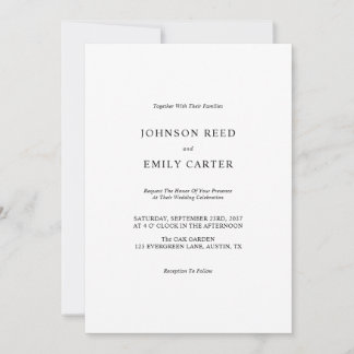 Personalised Minimalistic Wedding Invitation Card
