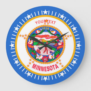 Personalised Minnesota State Flag Design on a Large Clock