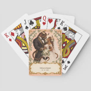 Personalised Minotaur Bride & Groom Wedding Favour Playing Cards