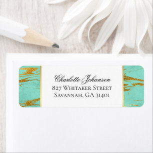 Personalised Mint and Gold Marble Pattern